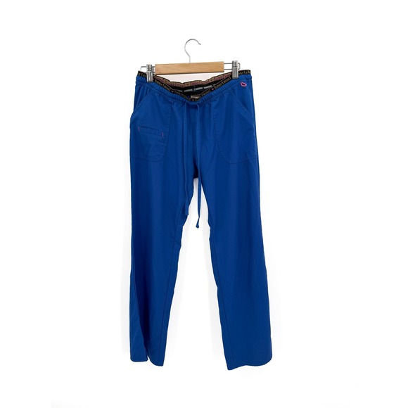 HeartSoul Pants - Heartsoul Scrub Pants Women Petite Royal Blue 20110P Low Rise Drawstring Cargo